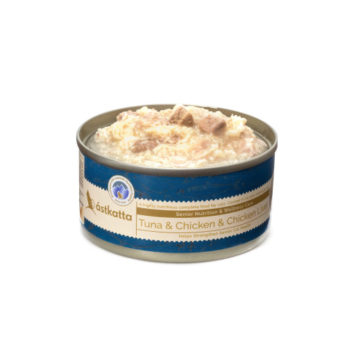 (新口味) Astkatta 80g Tuna & Chicken & Chicken Liver (Senior & Adult Cats) 肉絲保健主食罐 吞拿魚+雞肉+雞肝 老貓及成貓配方 80克 (P00194)